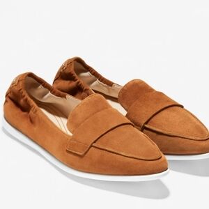 Cole Haan Grand Ambition Suede Amador Loafer, British Tan, Sz 6